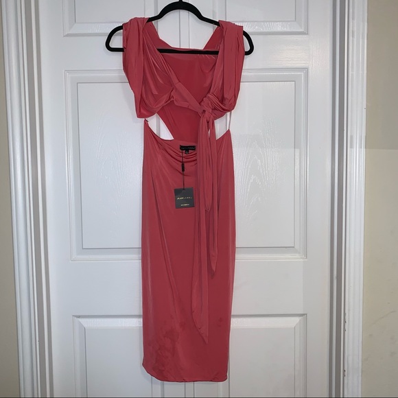 NWT JLUXLABEL Coral Love Letter Multi-Wrap Dress - Picture 8 of 12